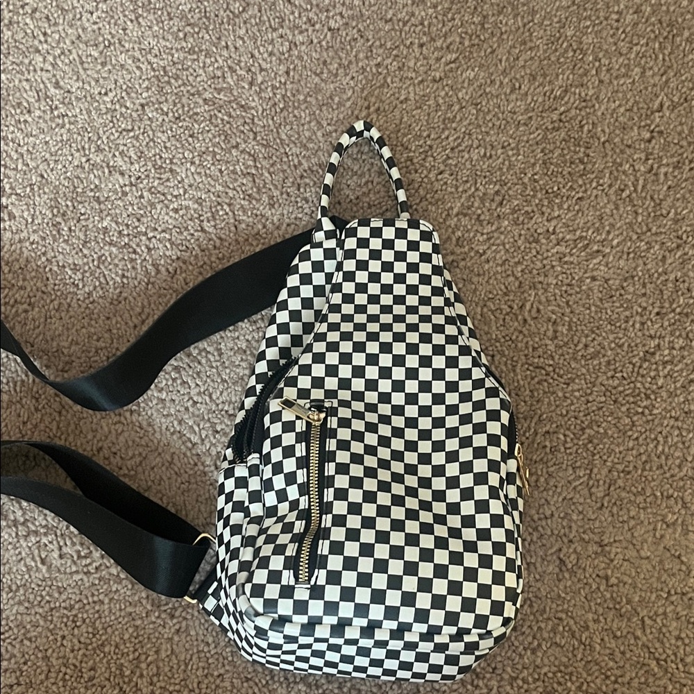 Checkered Sling Backpack